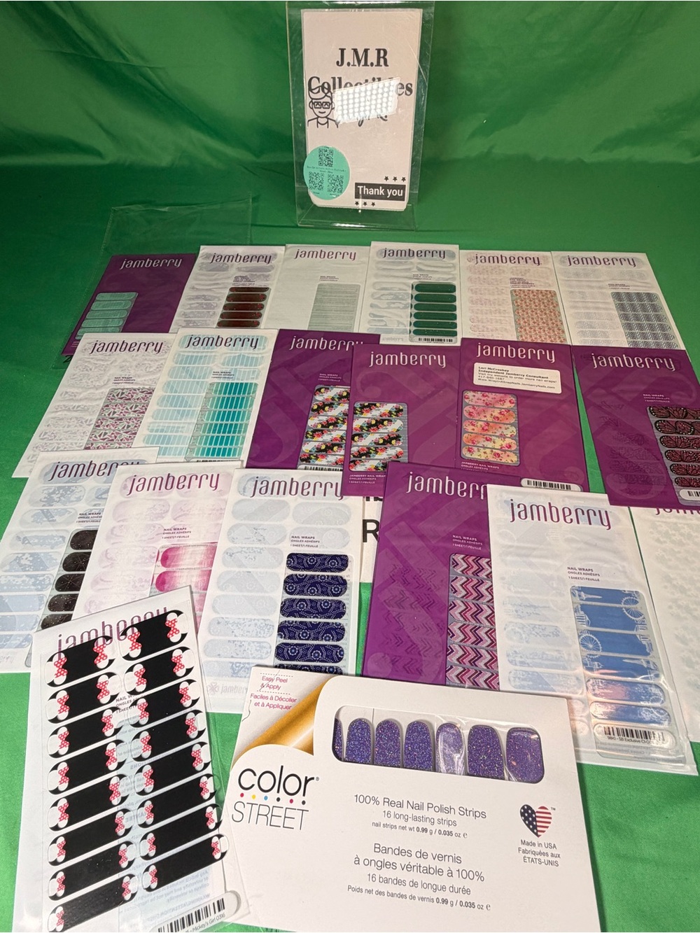 Jamberry & Color Street Nail Wrap Lot - 20 Sets, Mostly Complete